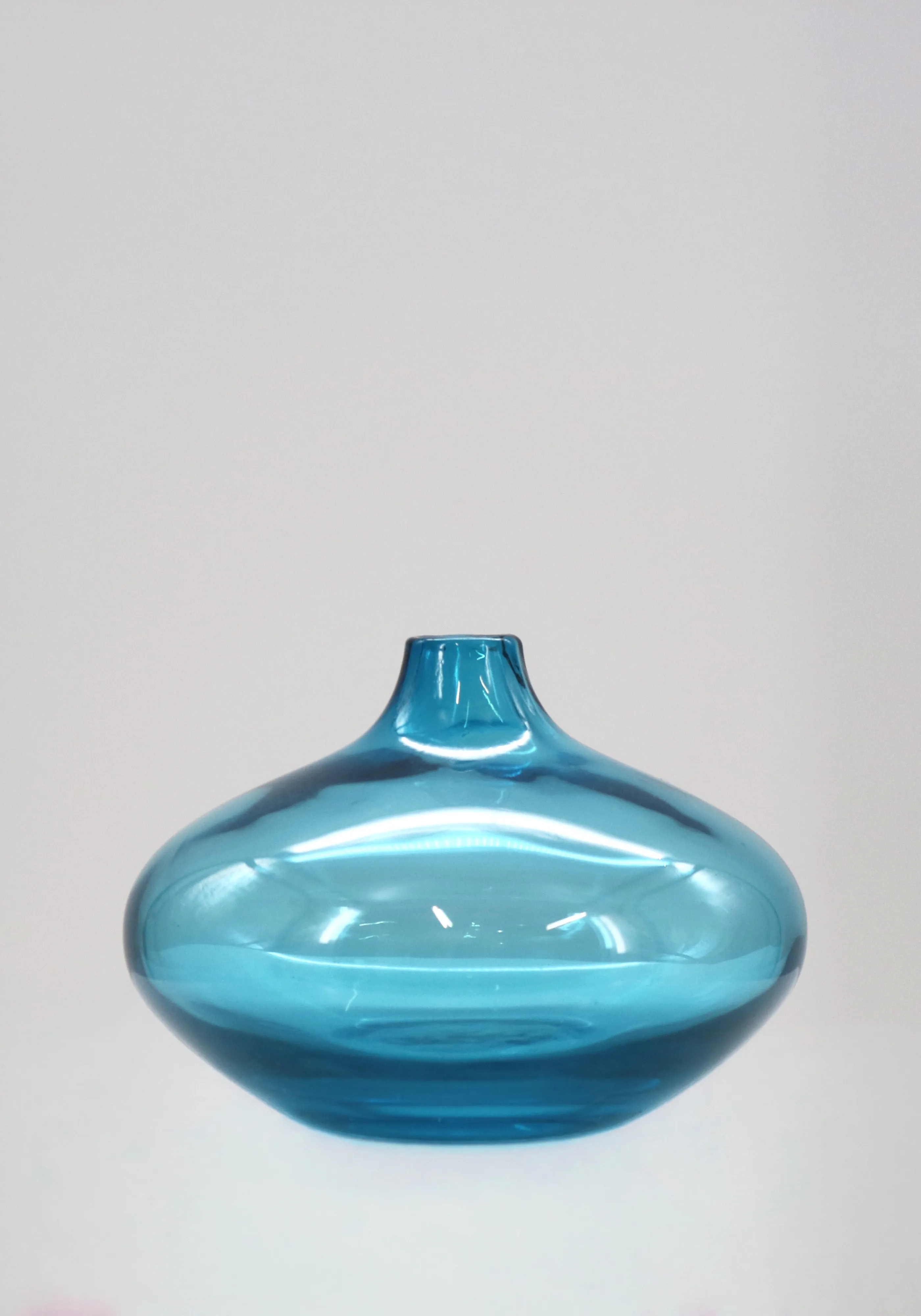 Oblong Blue Tinted Bud Vase