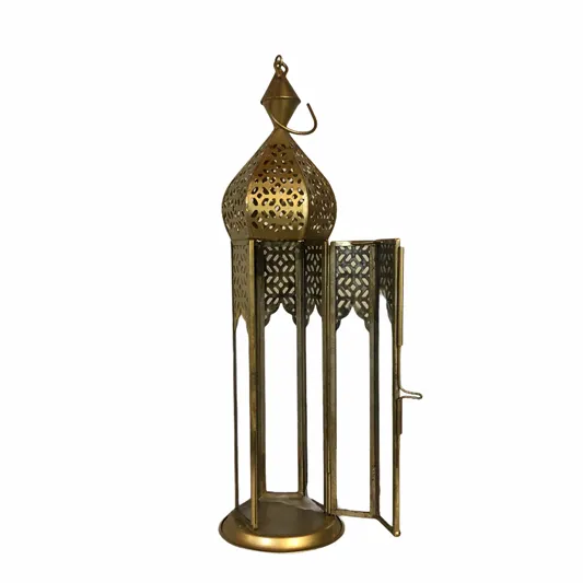 Gold Lantern (Round Base) 13"