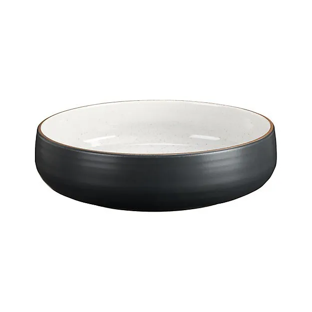 Black and White Artisan Stoneware Bowl