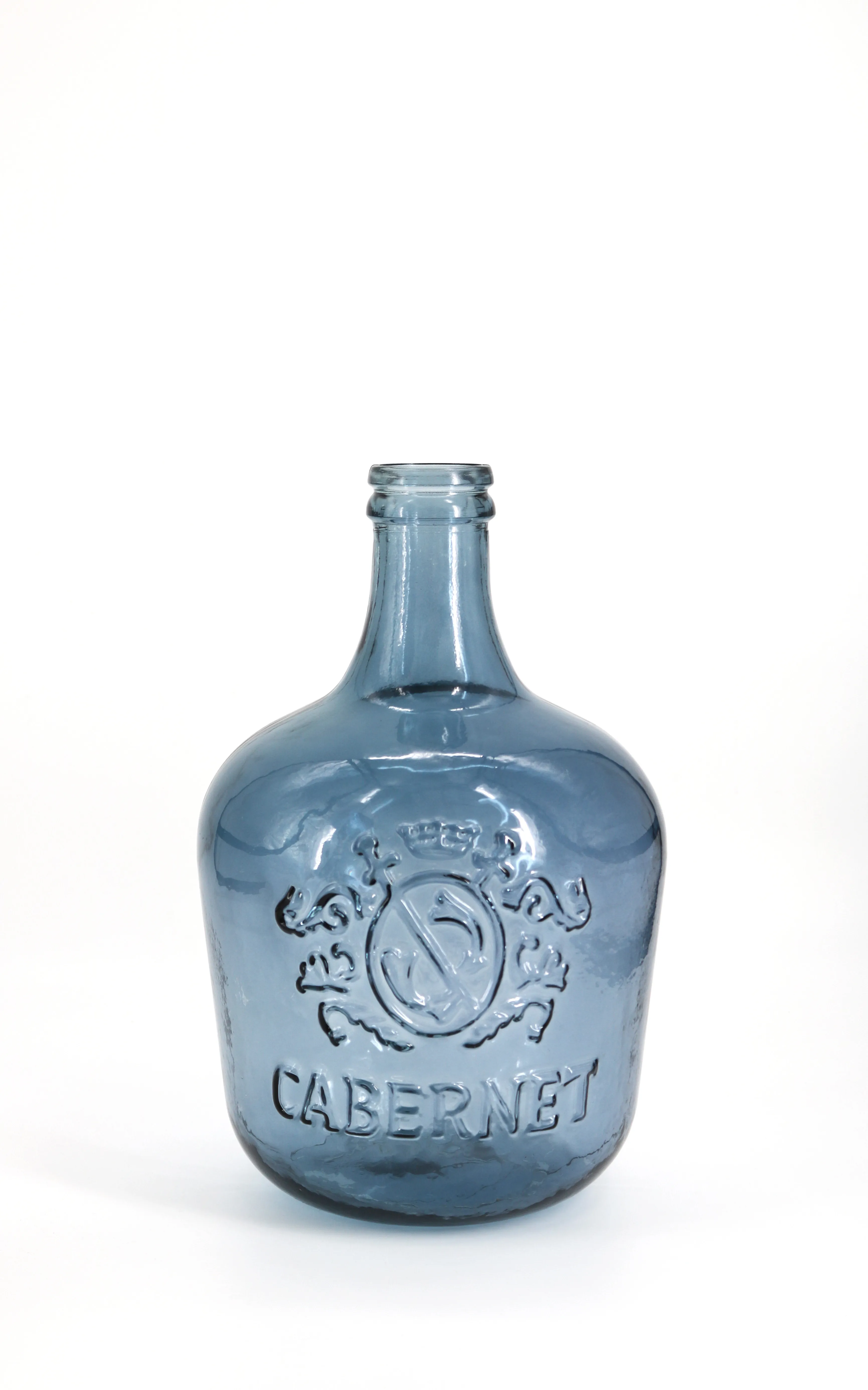 Barrel Blue Glass Vase