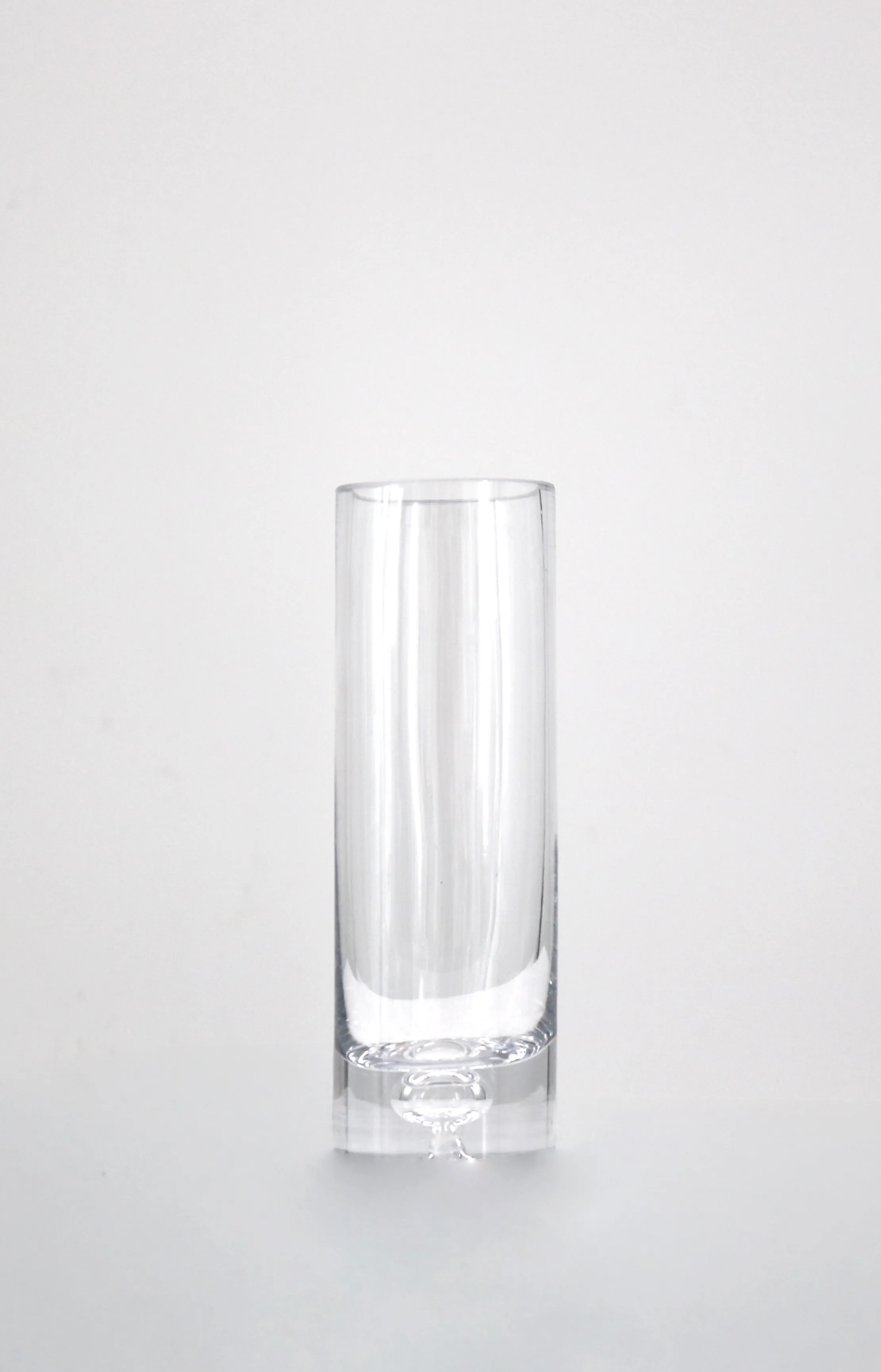 Flute Clear Glass Bud Vase - Short