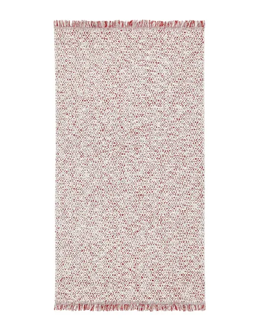 Red & White Flatwoven Rug