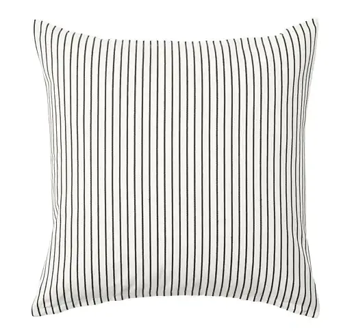 Blue & White Pinstripe Cotton Square Pillow