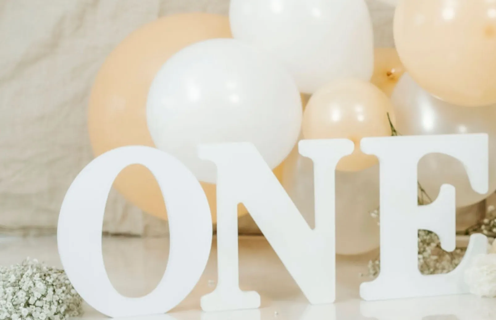 White Wooden One Letters