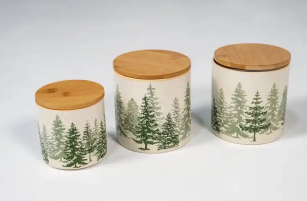 Forest Ceramic Canisters (Set of Three)