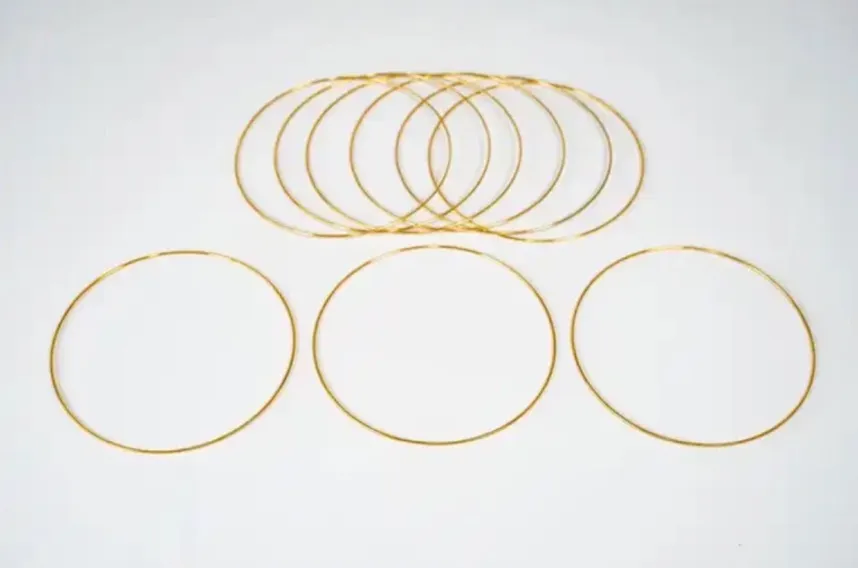 Gold Metal Hoop Craft Rings (Qty 9)