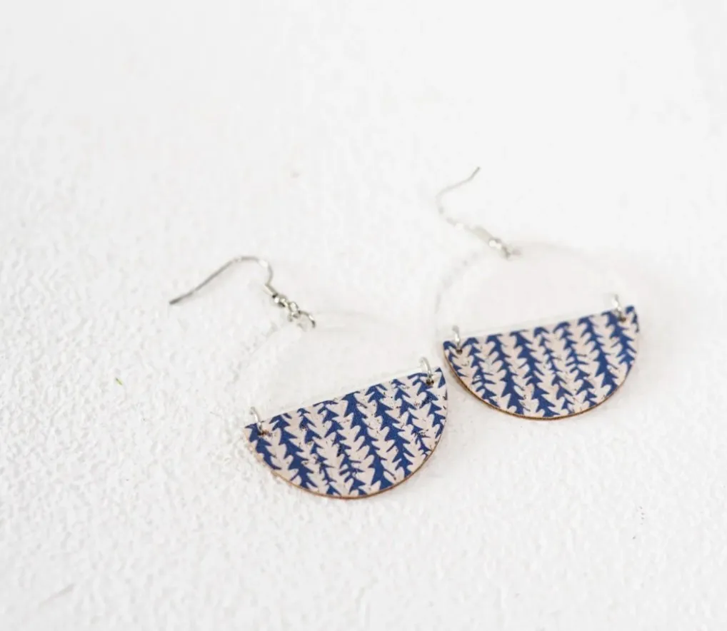 Clear & Blue Earrings