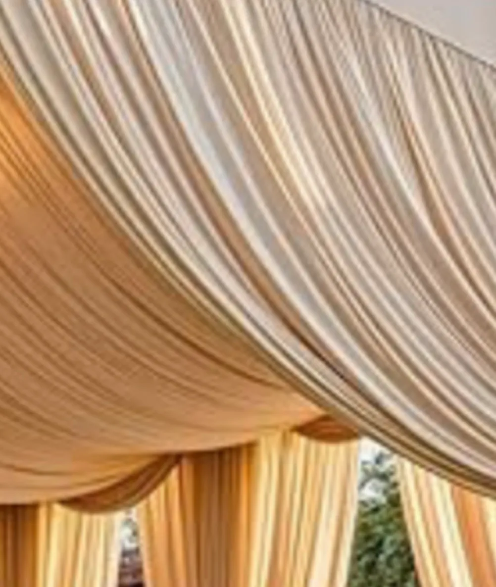Tan Wrinkle-Free Draping Curtain (10 ft x40 ft) (Qty:2)