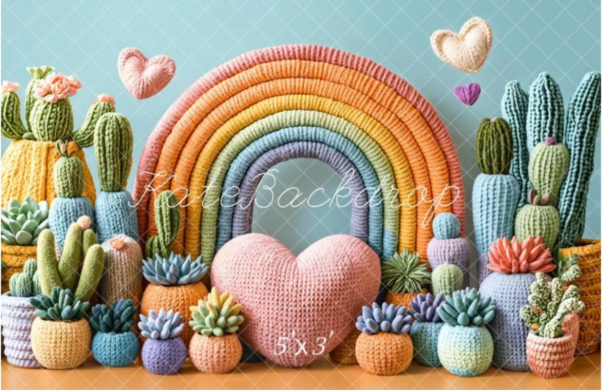 Rainbow Cactus Backdrop (5x7)