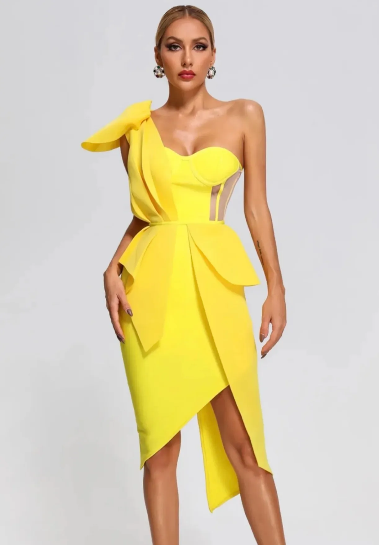 Yellow Fashion Dress | Size L