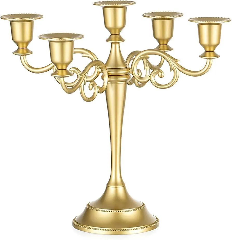 Gold Candelabra Table Centerpiece (10 Inches)