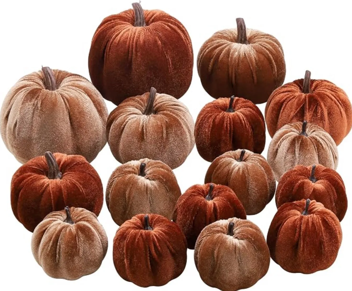 Orange Velvet Pumpkins (Qty. 16) 