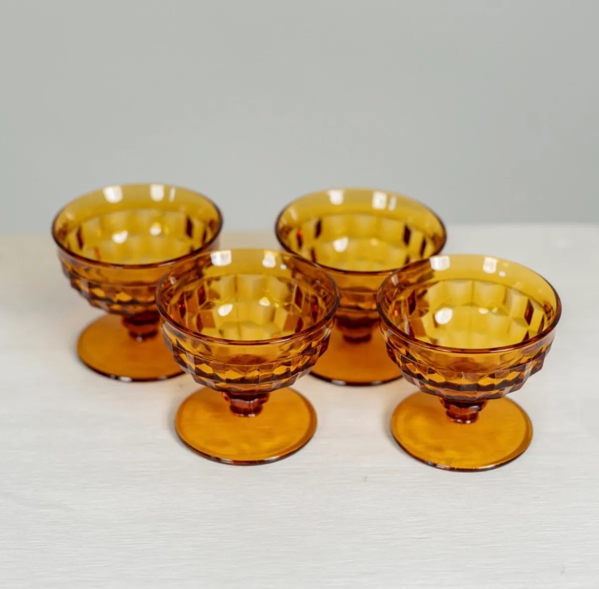 Amber Sherbet Vintage Glasses