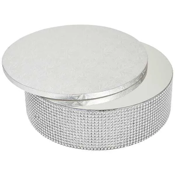 Silver Rhinestone Cake Stand (Medium) 