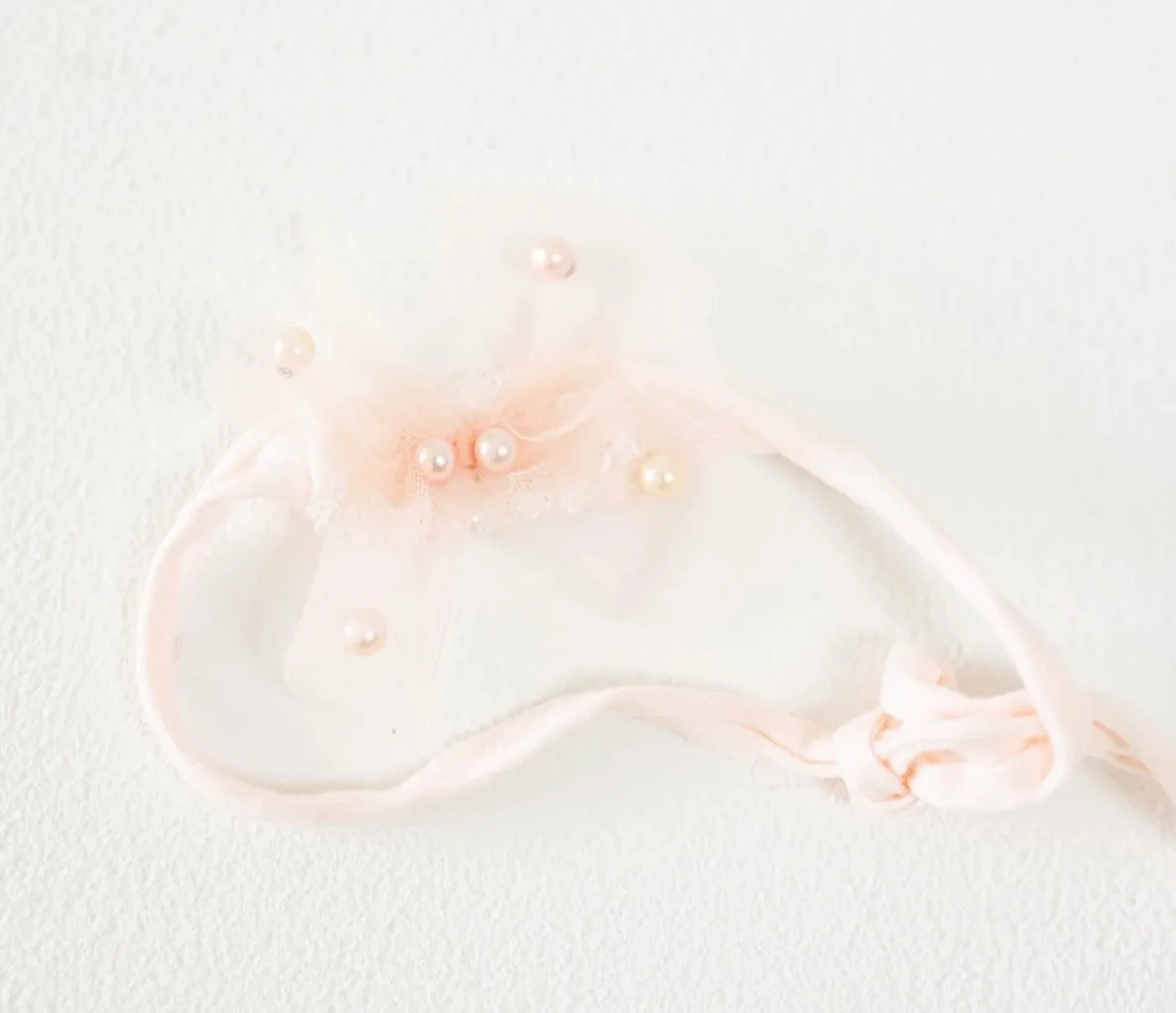 Baby Pink Tieback with Pearls