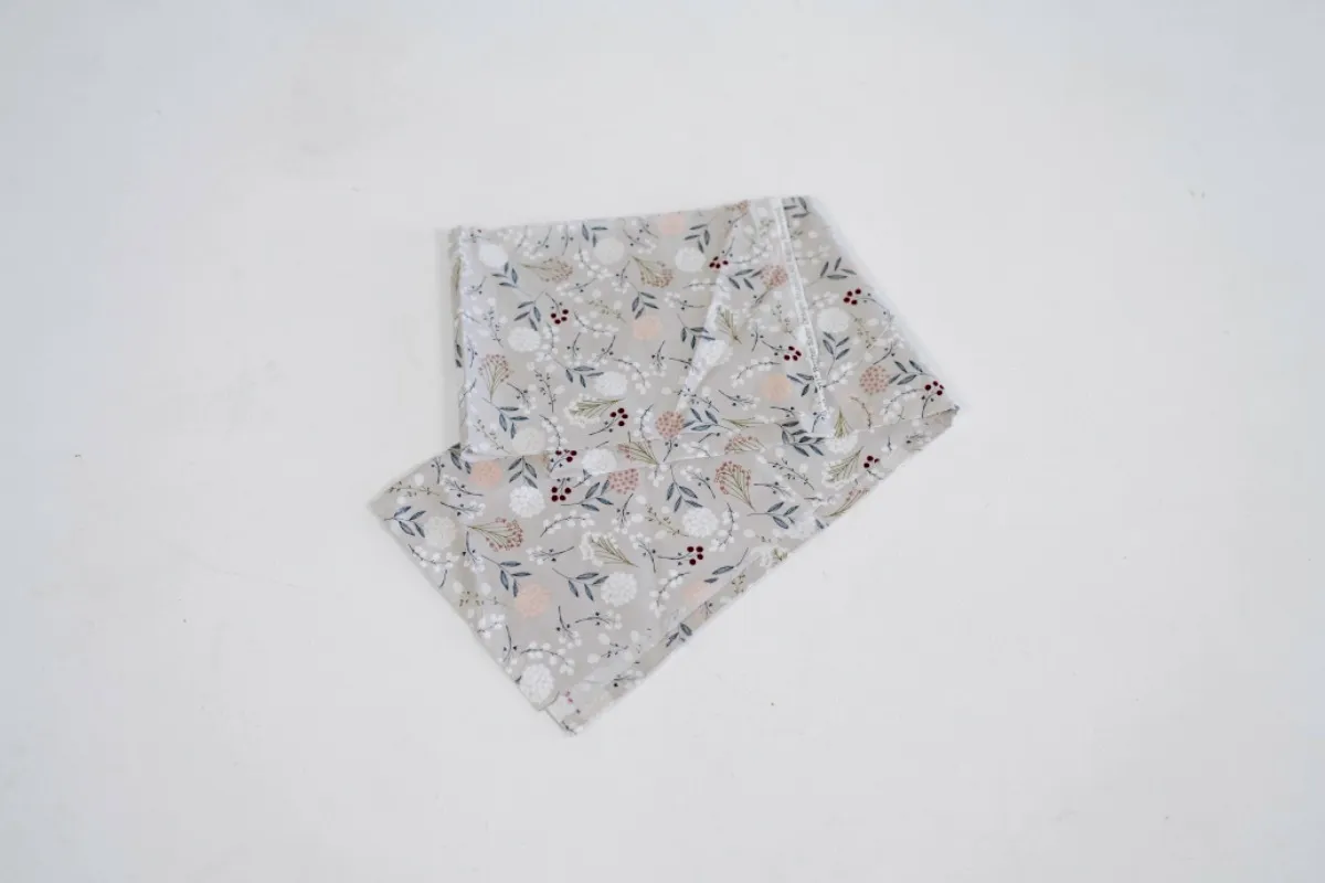 Grey Floral Fabric