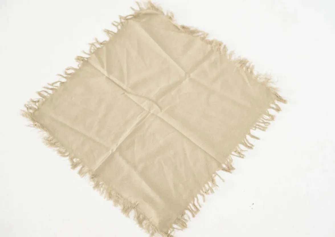 Small Tan Frayed Frabic