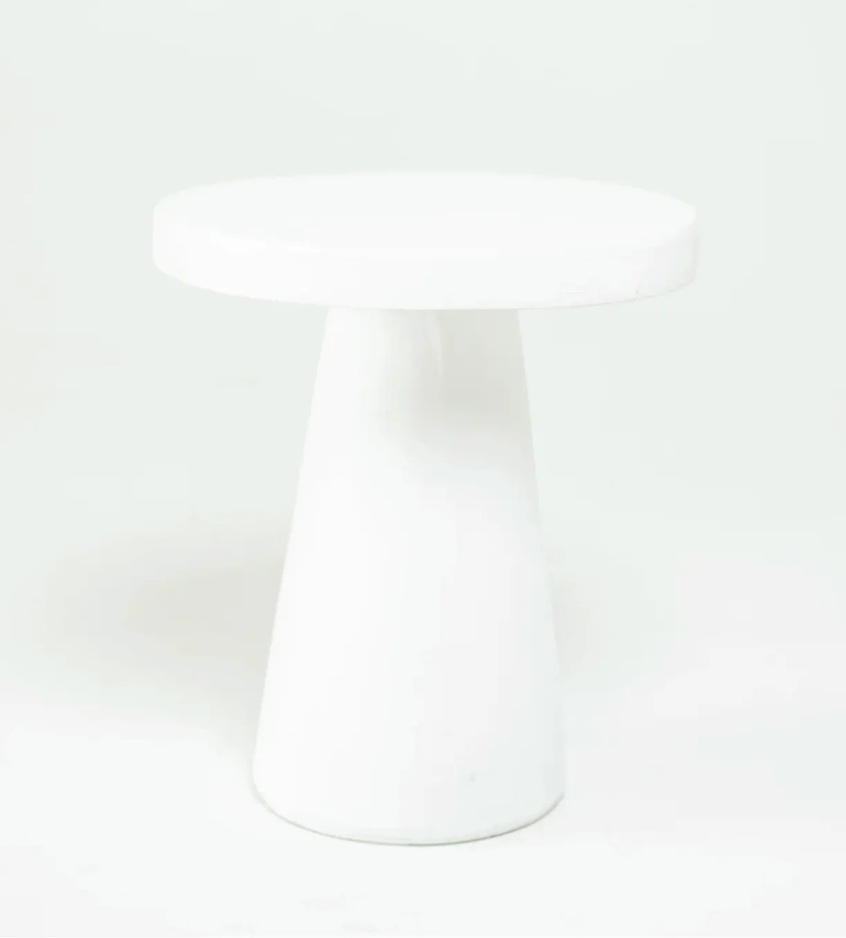 White Round Top Side Table