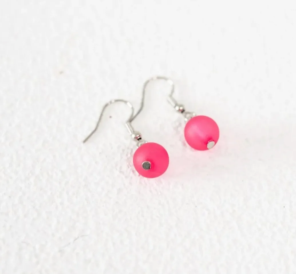 Pink Ball Earrings