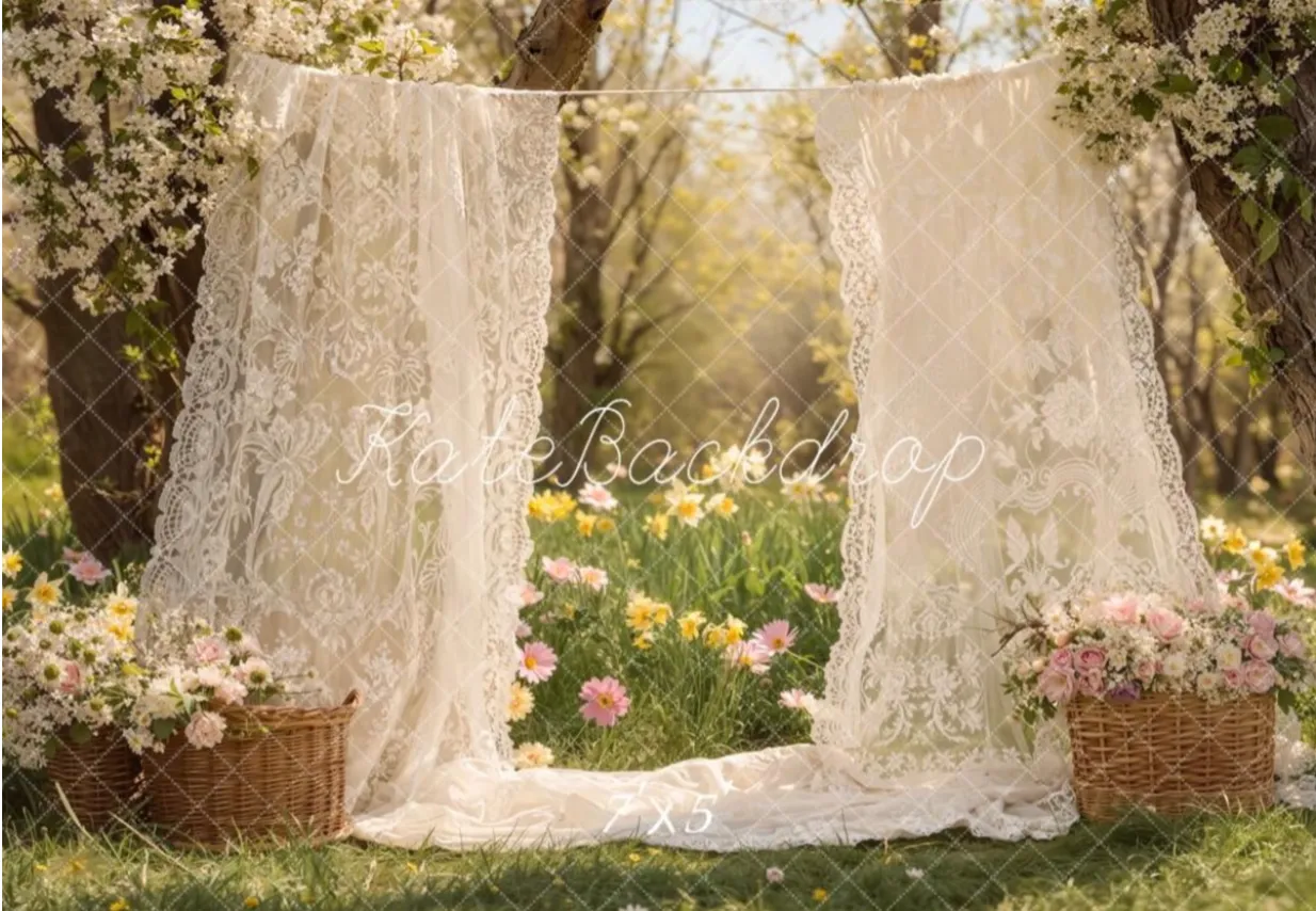 Lace Curtain Fabric Backdrop