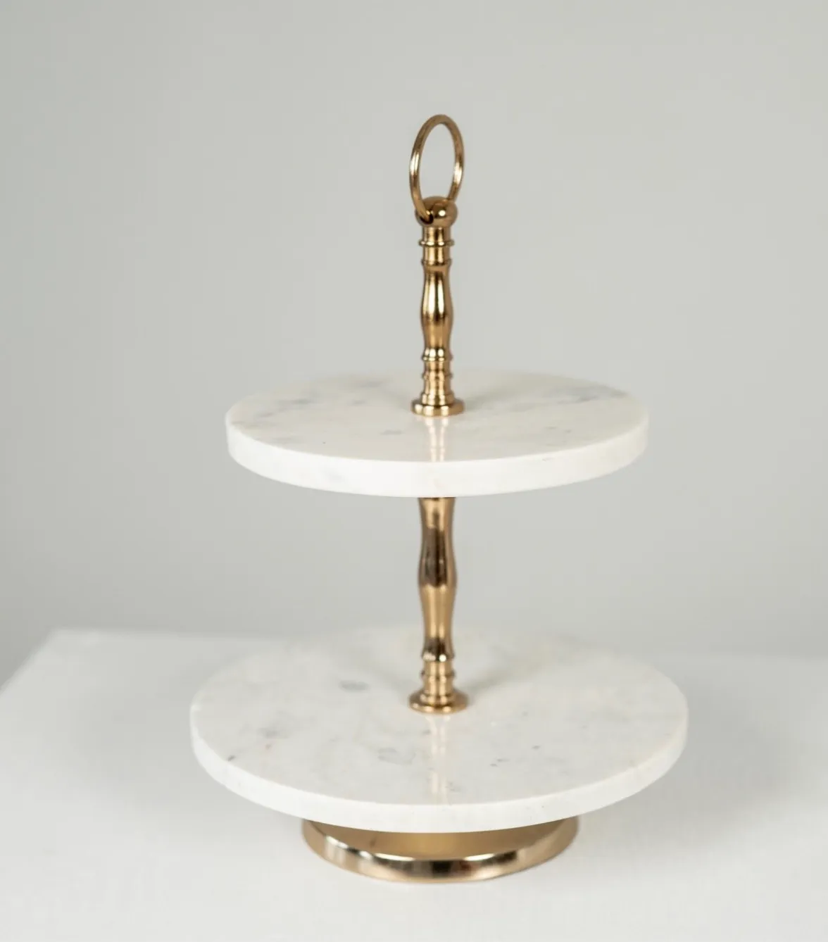 Marble Two-Tier Serving Tray