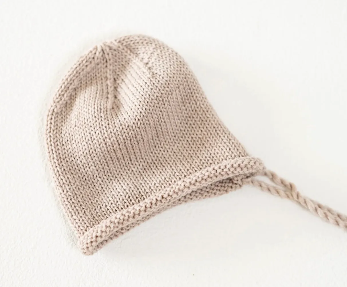Tan Crochet Bonnet
