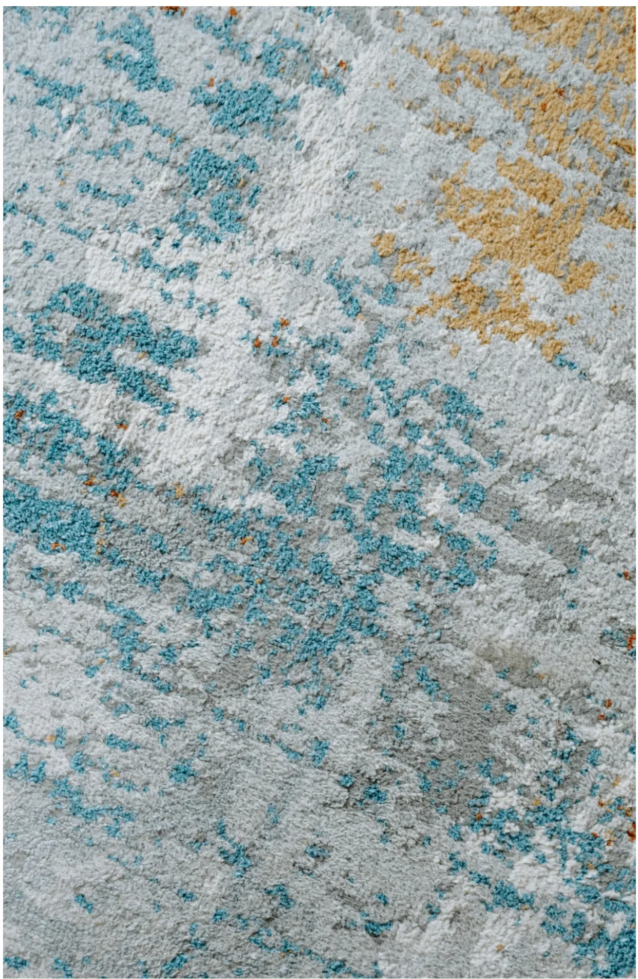 Yellow, Blue & Gray Rug