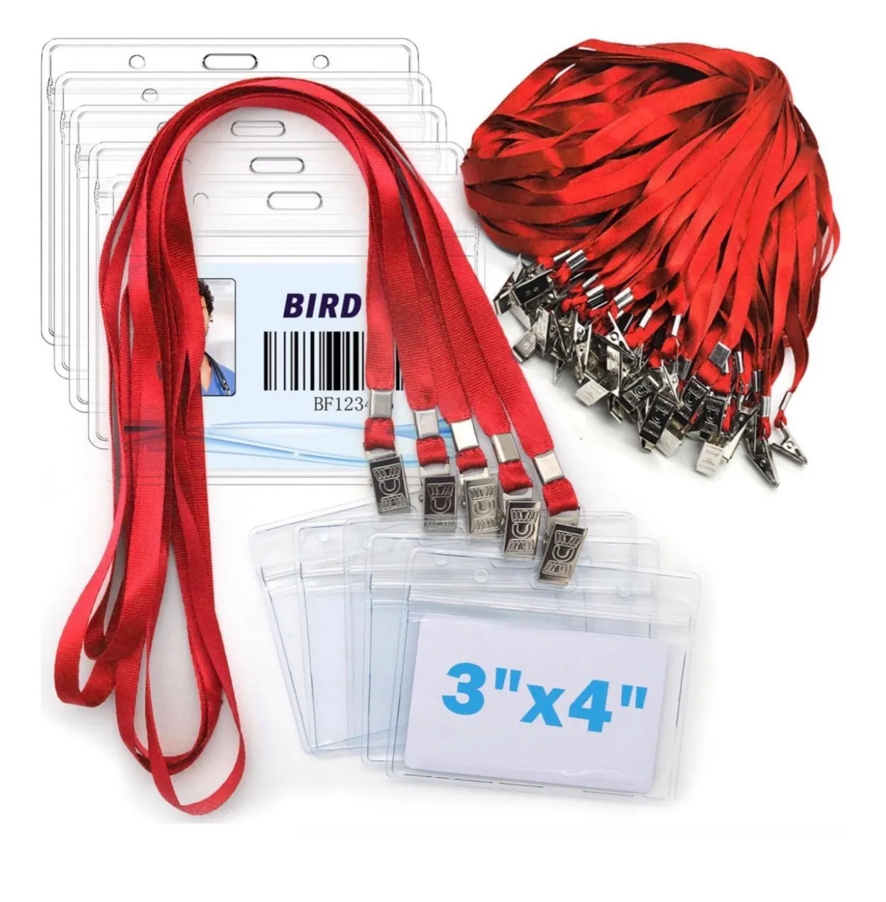 4x3 Name Tags Badge Holder with Lanyard