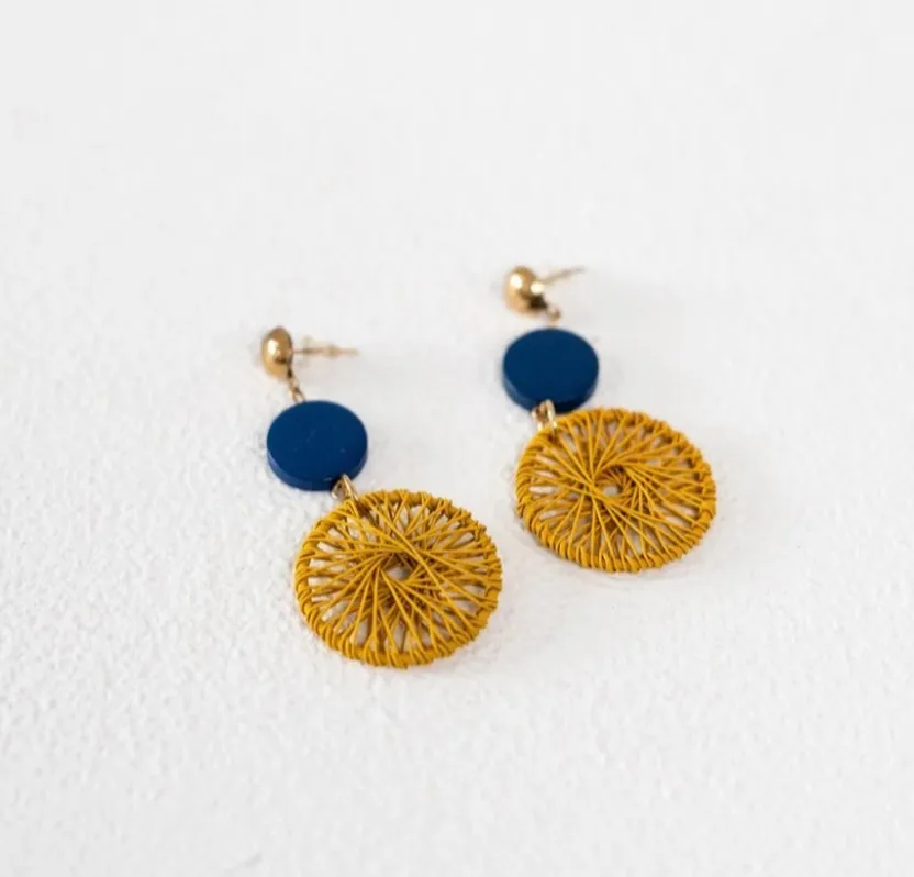 Navy & Goldenrod Earrings