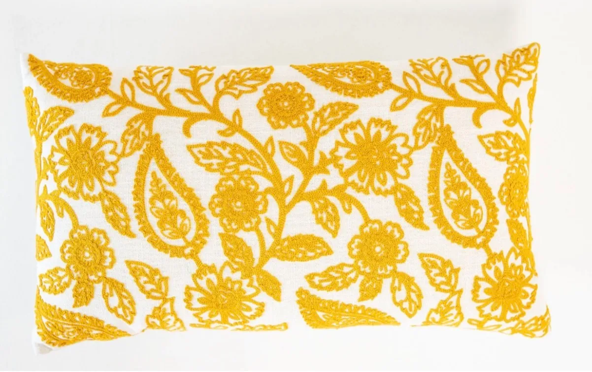 Yellow Floral Pillow