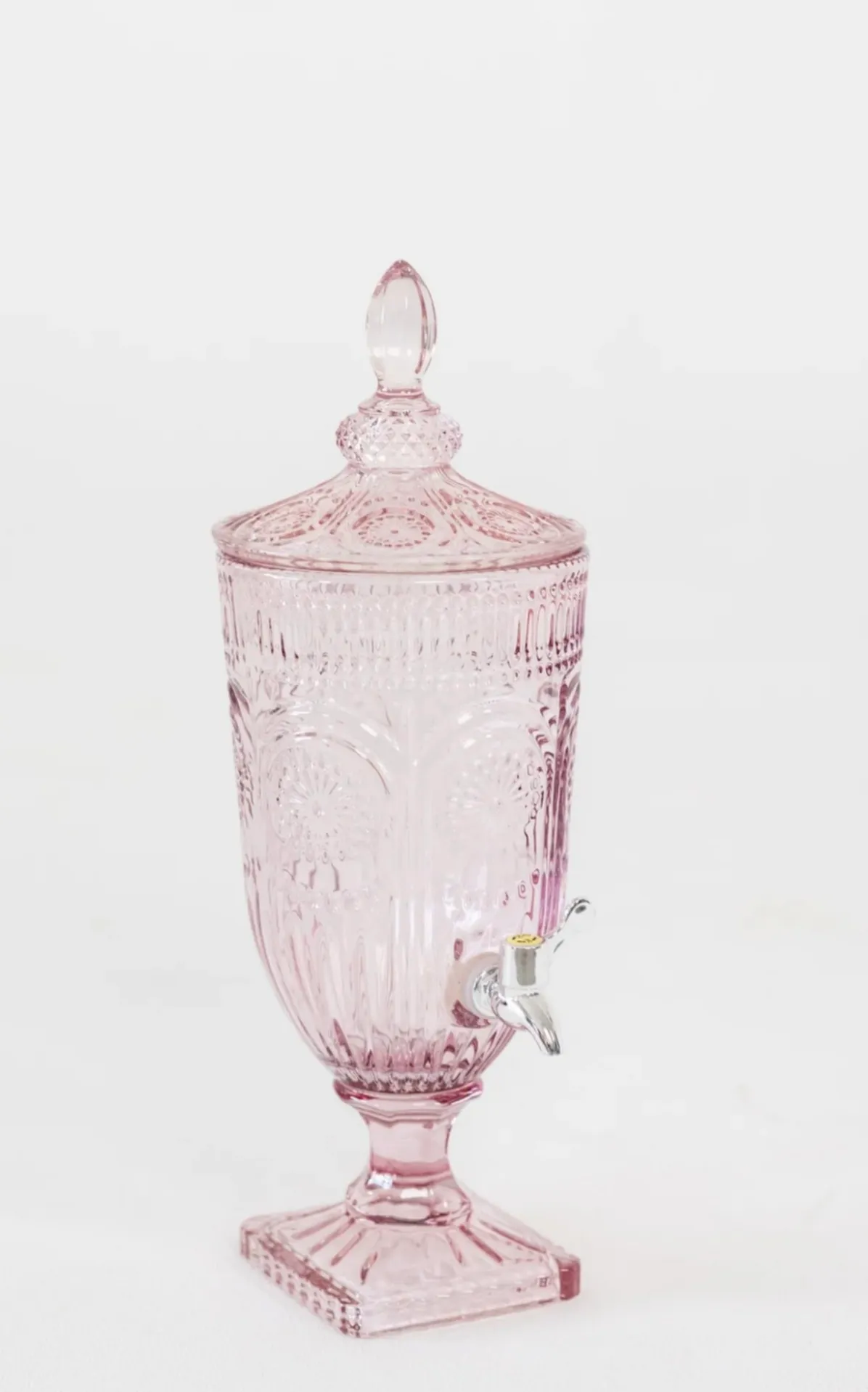 Pink Glass Drink Dispenser