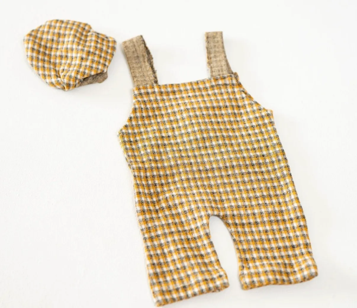 Plaid Overalls with Hat