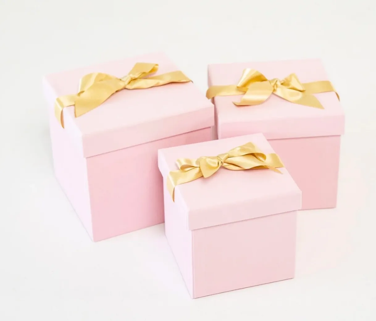 Pink Presents with Gold Bows