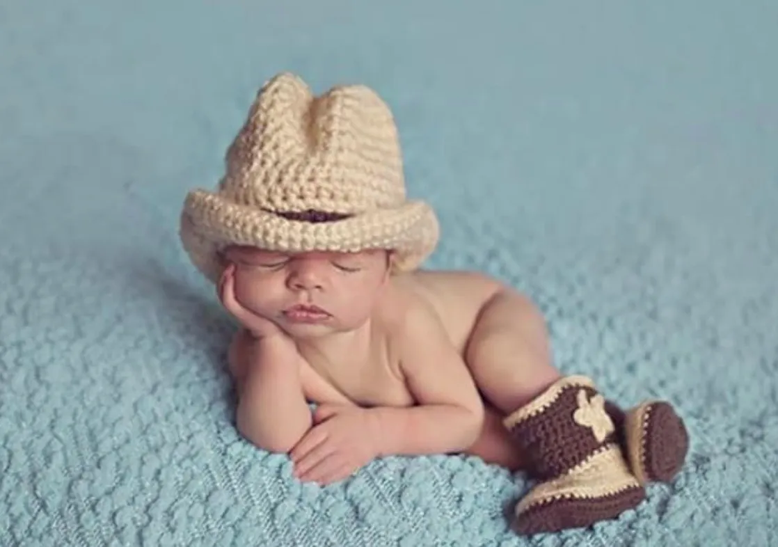 Newborn Cowboy Hat & Shoes