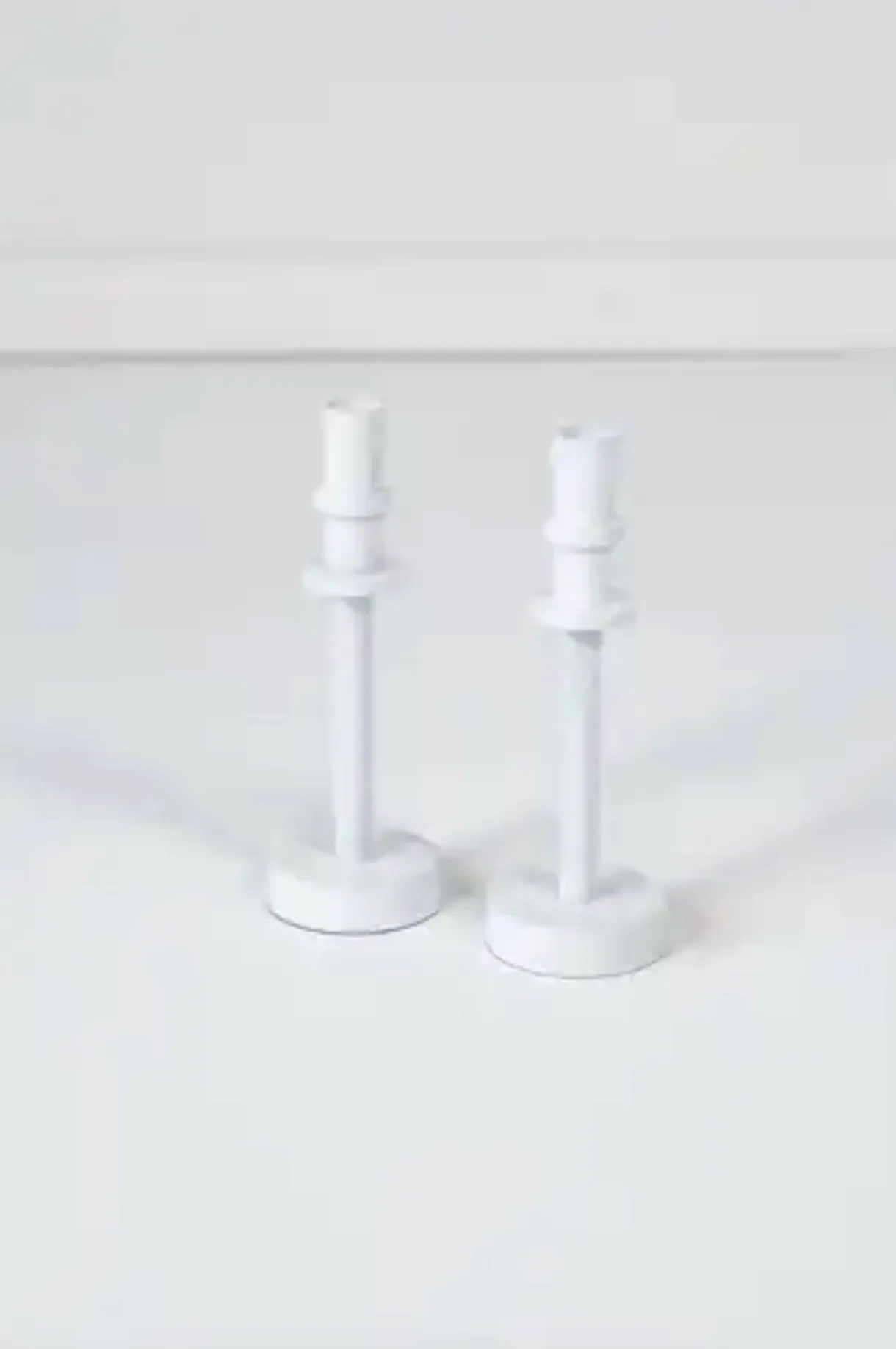 Set of White Candle Holders