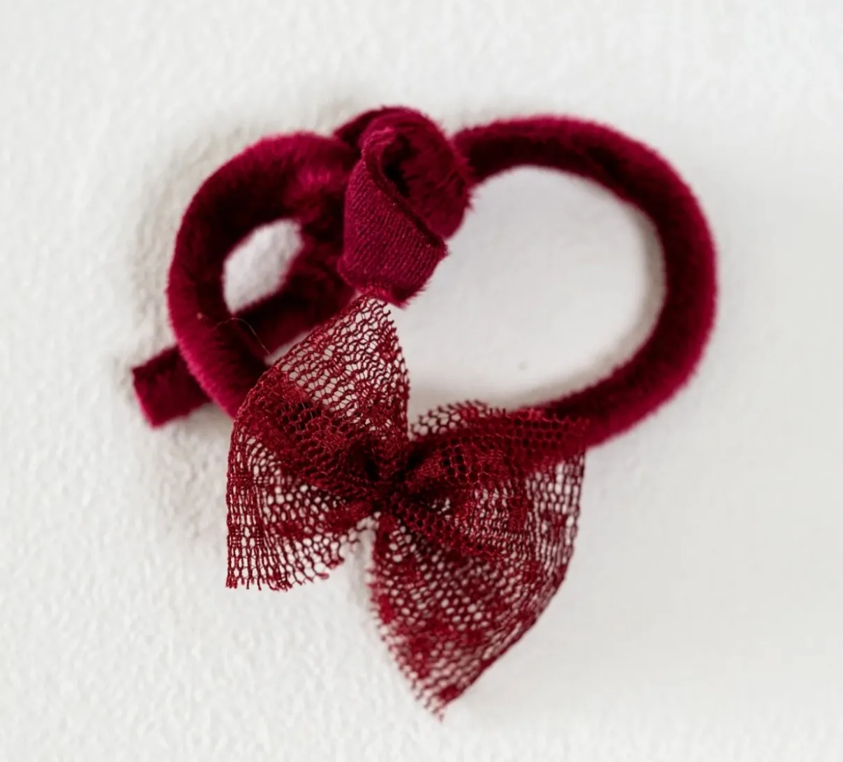 Burgundy Headband Tieback