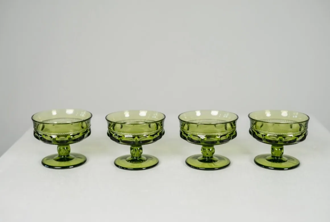 Green Vintage Sherbet Glasses
