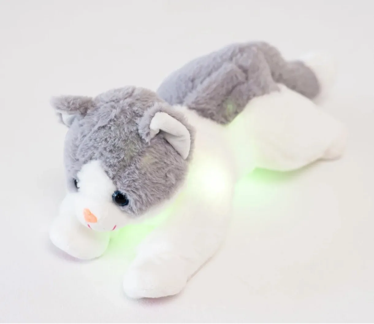 Stuffed White and Gray Cat