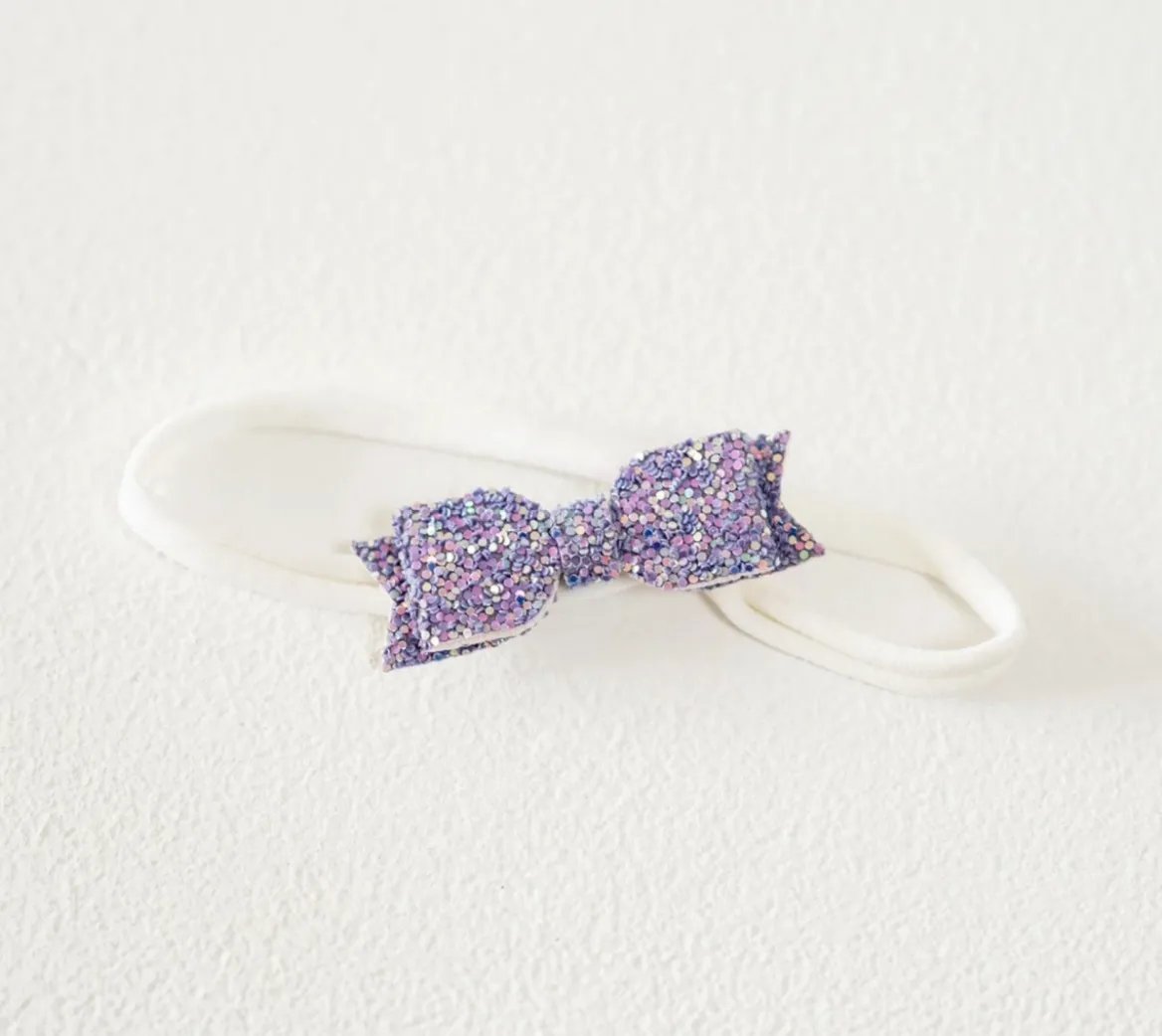 White & Lavender Sparkle Headband