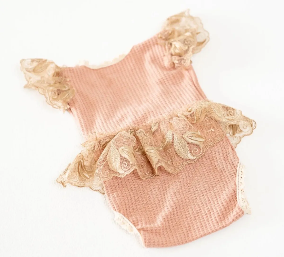 Pink with Brown Lace Onesie