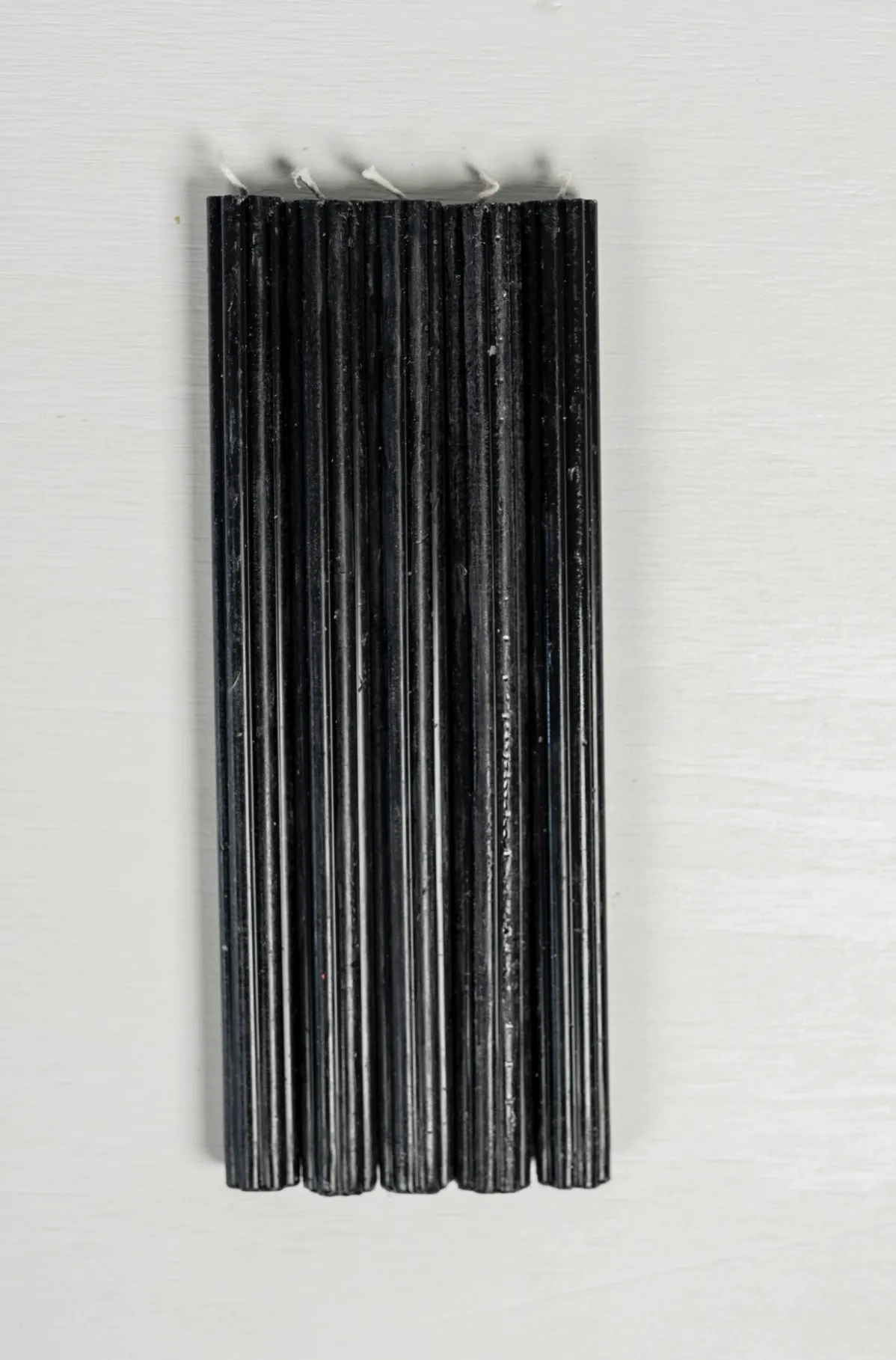Black Ribbed Taper Candles