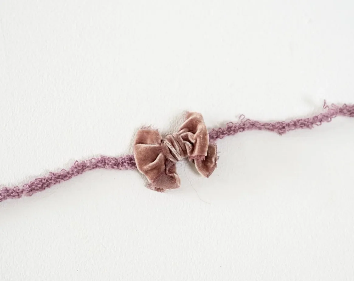 Purple Velvet Bow Tieback