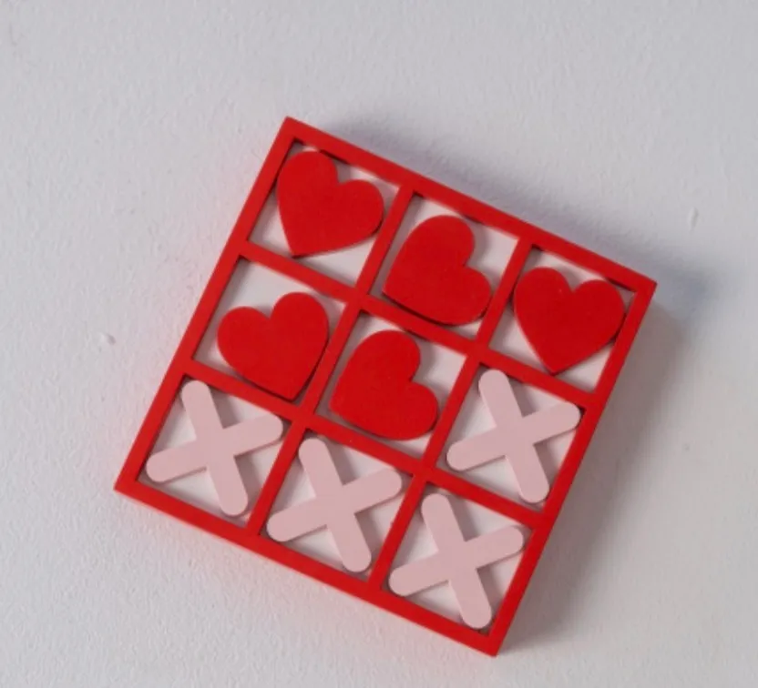 Wooden Heart Tic Tac Toe