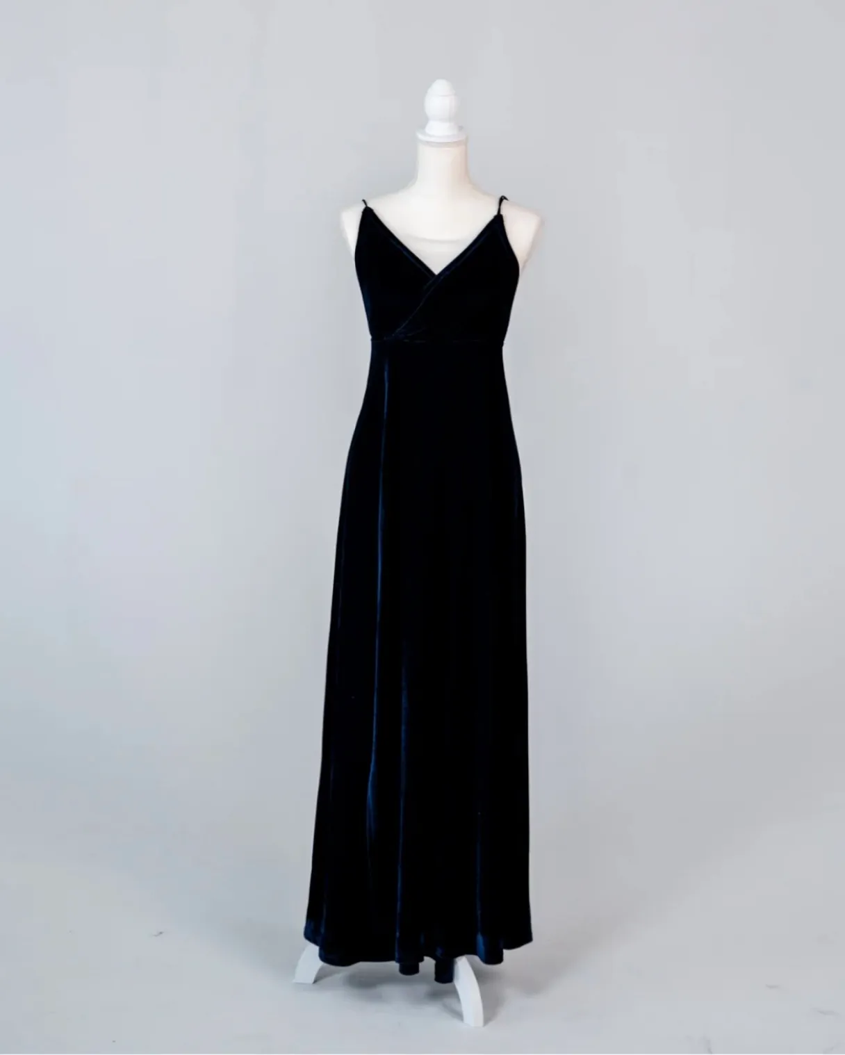 Navy Blue Velvet Dress | Size S