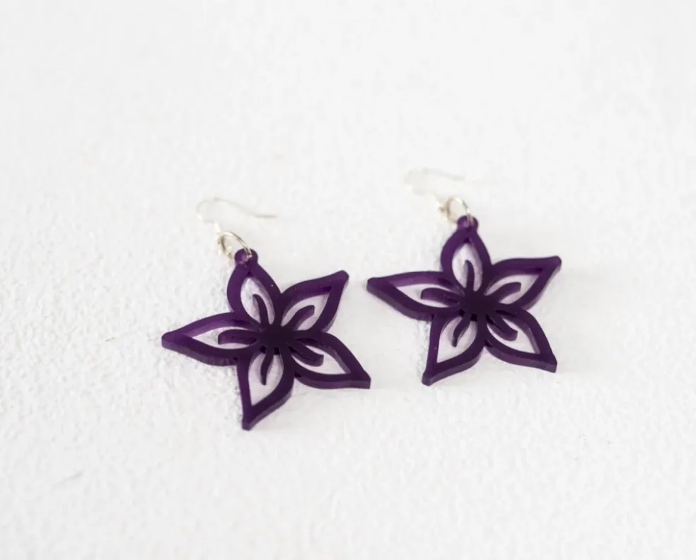 Purple Acrylic Earrings