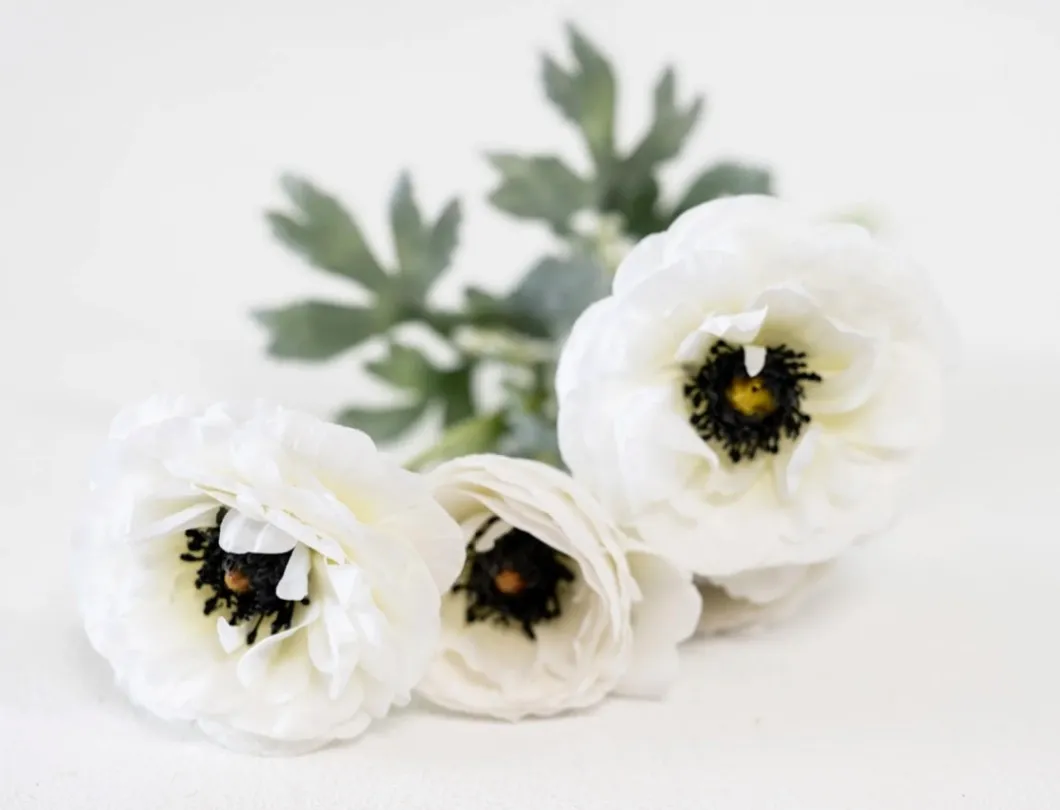 White with Blue Center Florals