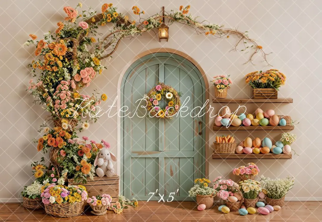 Easter Floral Arched Door (7x5)