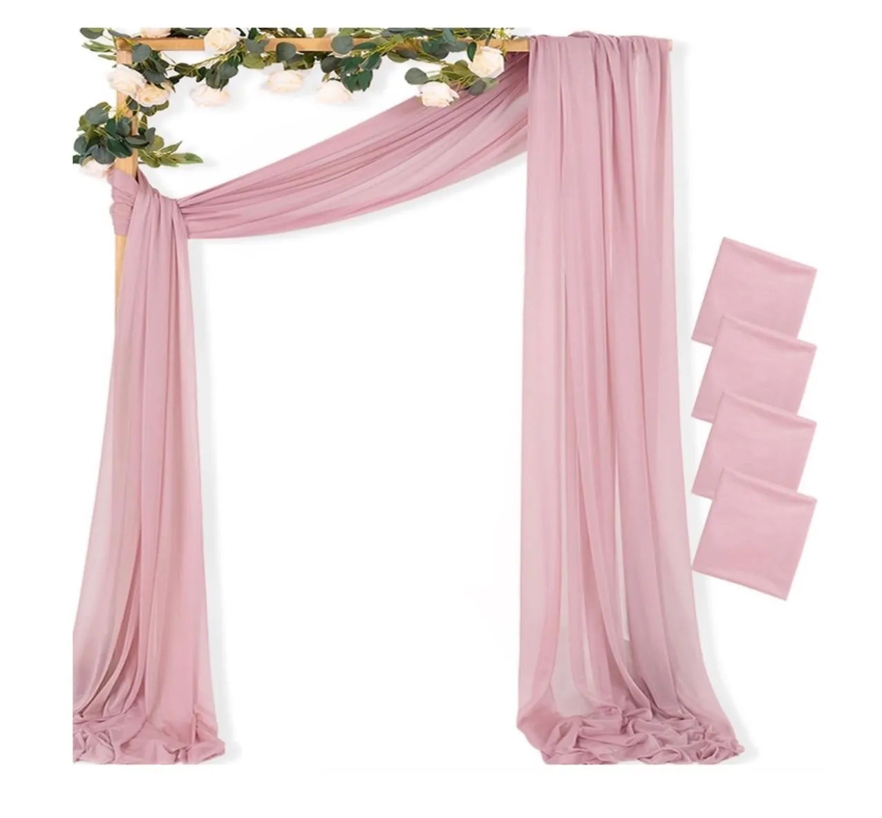 Dusty Rose Draping Curtains