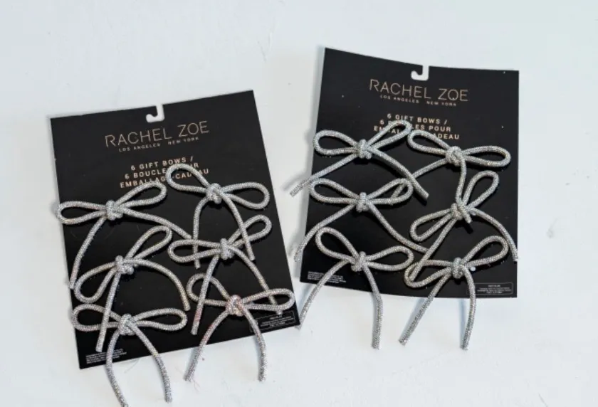 Sliver Sparkle Bow Hair Clips