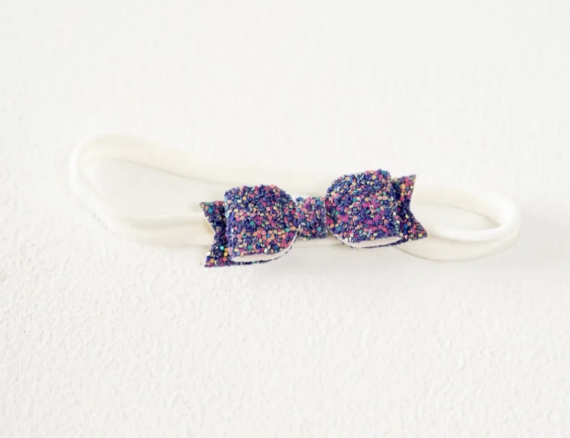 White & Purple Sparkle Headband